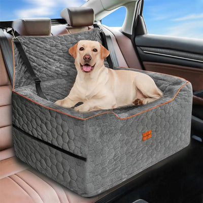 Asiento de coche para perros medianos de menos de 27 kg, cama grande para perros para el asiento trasero del coche, asiento elevador para 2 perros pequeños, asiento de coche portátil para perros, accesorios de viaje para perros