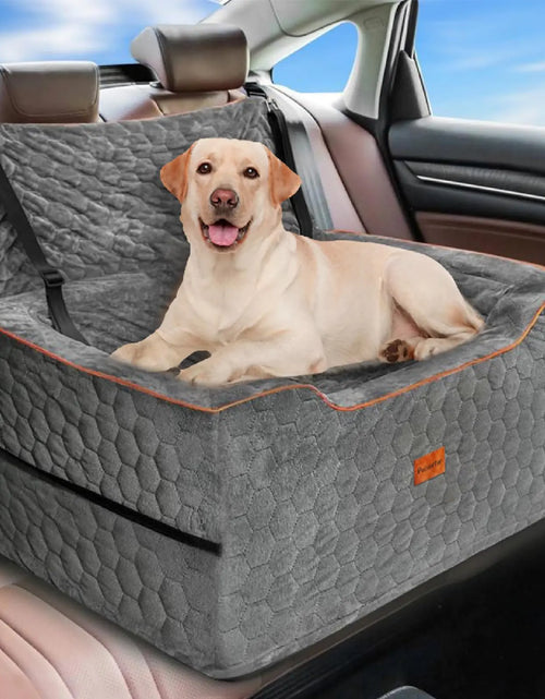 Cargar imagen en el visor de la galería, Asiento de coche para perros medianos de menos de 27 kg, cama grande para perros para el asiento trasero del coche, asiento elevador para 2 perros pequeños, asiento de coche portátil para perros, accesorios de viaje para perros
