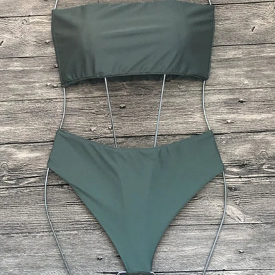 New Sexy Strapless High-Waisted Bikini Swimwear