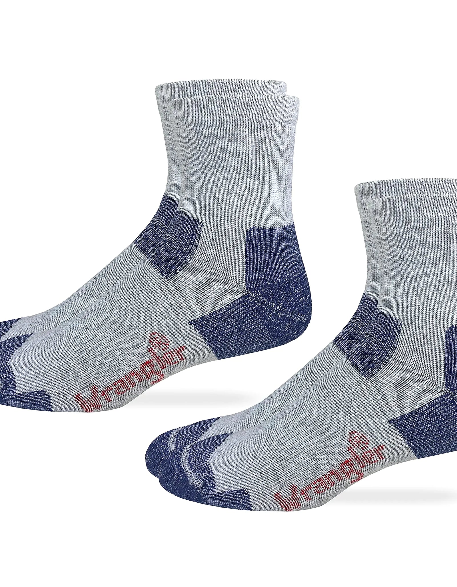 Wrangler Riggs Workwear Mens Ultra Dri Seamless Toe Quarter Socks 2 Pair Pack (Grey l)