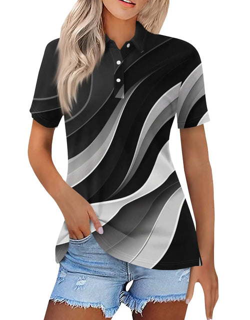 Load image into Gallery viewer, Generic Summer Tops for Women 2024 Womens Shirts Summer Shirts for Women Golf Shirts for Woman Vneck Tshirts Shirts for Women Short Sleeve Polo Shirt Women Womans Golf Shirt Womens Golf Clothing
