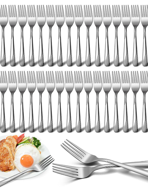 Load image into Gallery viewer, Yiyiring 50 Pieces Stainless Steel Forks Silverware Set 6.7 Inches Dinner Forks Bulk Flatware Forks Salad Forks Table Forks Set Mirror Polished Dishwasher Safe Use for Home Kitchen and Restaurant
