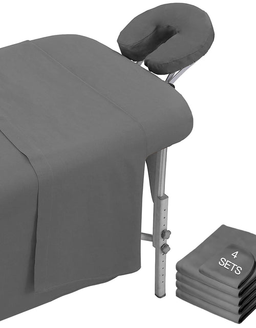 Load image into Gallery viewer, 12 Pcs 4 Sets Massage Table Sheets Set Microfiber Sheet for Massage Table Massage Bed Sheets Includes Massage Table Cover Massage Fitted Sheet and Massage Face Rest Cover for SPA Beauty Tattoos
