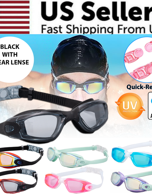Load image into Gallery viewer, Clear Comfortable Swimming Goggles UV- Anti-Fog Swim Glasses Mirror Adult &amp; Kids
