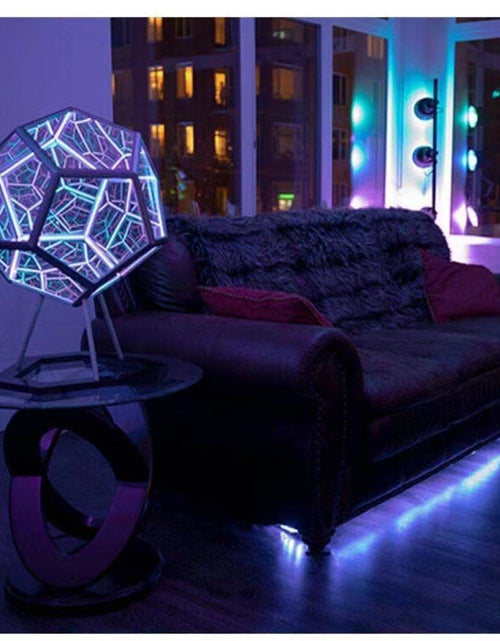 Cargar imagen en el visor de la galería, 3D Cube Light Creative Cool Infinite Dodecahedron Nightlight Colorful Art Light USB Nightlight Girls Birthday Christmas Gift
