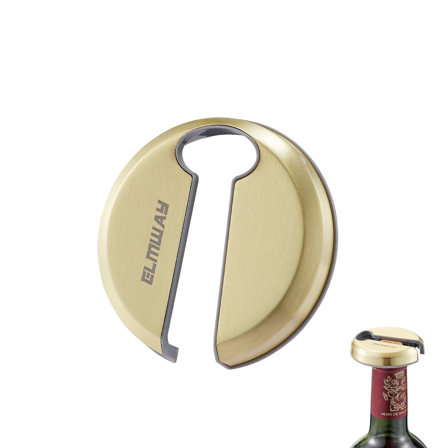 ELMWAY Wine Foil Cutter Stainless Steel Wine Bottle Foil Cutter Foil Remover for Wine Bottles Blade Foil Paper Cutter Magnetic Foil Cutter Attached to Fridge Wine Gift for Wine Lovers (Golden)