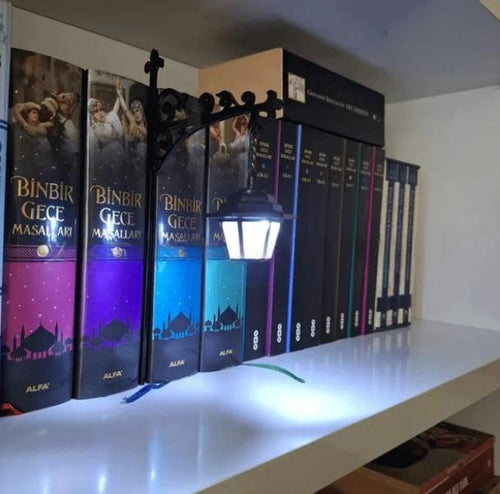 Load image into Gallery viewer, T Library Bookshelf Lighting Lantern Metal Craftwork
