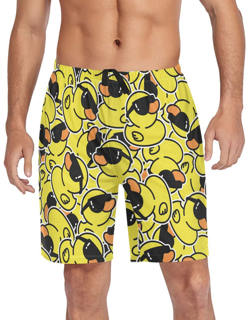 Load image into Gallery viewer, Rubber Duck Sunglasses Pajama shorts Mens Lounge Sleep Shorts Casual Men Pajama Bottoms with Pockets Drawstring Size M
