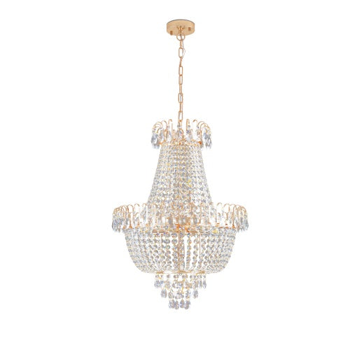 Cargar imagen en el visor de la galería, Golden Crystal Chandelier, Large Modern Luxury Chandelier, Suitable For Living Room, Dining Room, Bedroom, Hallway - No Bulb Unusable Platform - Temu
