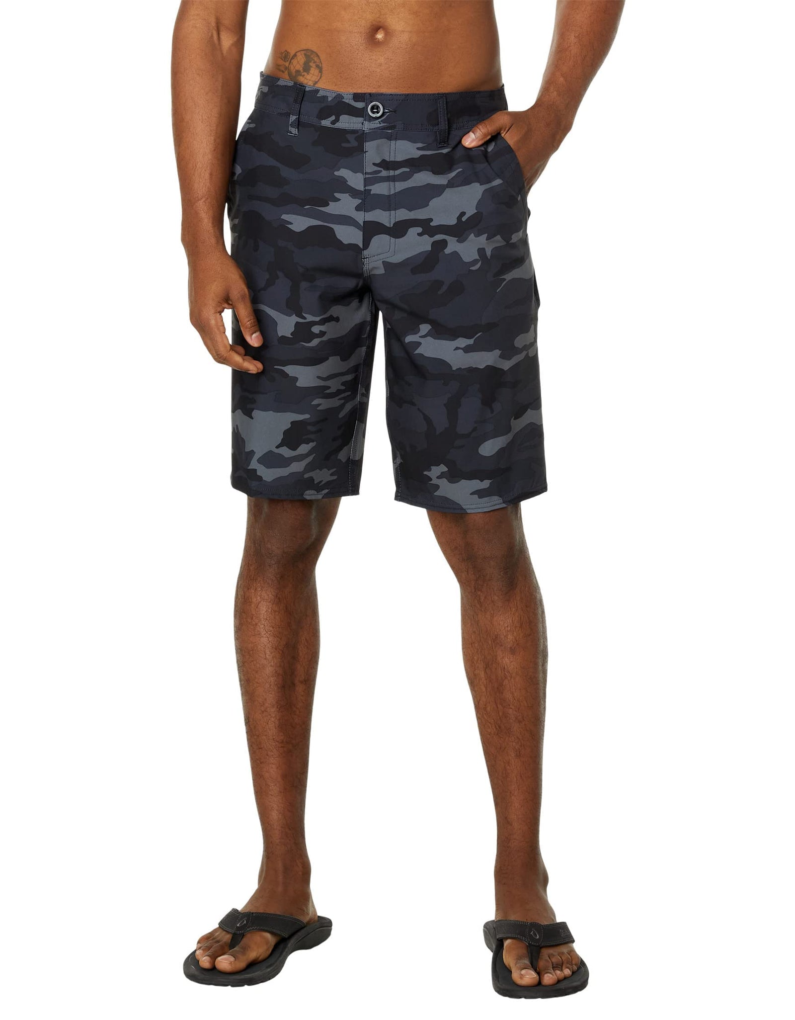 Mens Loaded 2.0 Hybrid Shorts Black Camo 38
