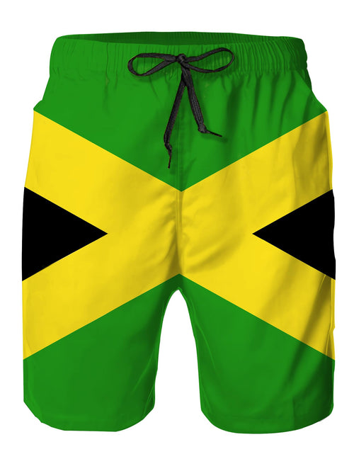Load image into Gallery viewer, Heucapc Mens Swimming Trunks Quick Dry Swim Shorts Jamaican Flag Beach Shorts with Mesh Lining and Pockets XXL
