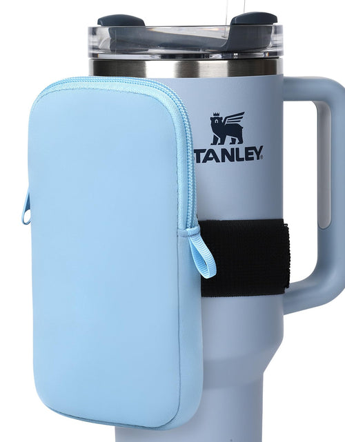 Load image into Gallery viewer, fruui Water Bottle Pouch For Stanley Gym Tumbler Accessories for Women Compatible With Stanley Quencher Adventure 40oz &amp; IceFlow 20/30oz Workout Outdoor Pocket Phone Card Keys Cash (Blue)
