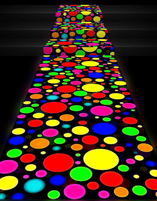 Charger l'image dans la visionneuse de galerie, Haull Néon Lumière up Piste de danse Décorations de fête néon Tapis de lumière noire luit dans le noir Réactif aux UV Fluorescent pour carnaval Anniversaire Mariage Faveurs de fête lumineuses (138 x 59 pouces)
