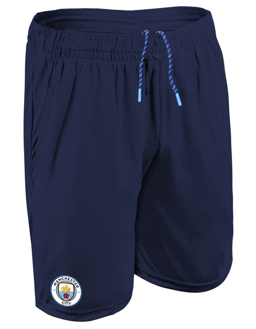 Load image into Gallery viewer, Manchester City F.C. Adult Logo Mens Shorts Navy
