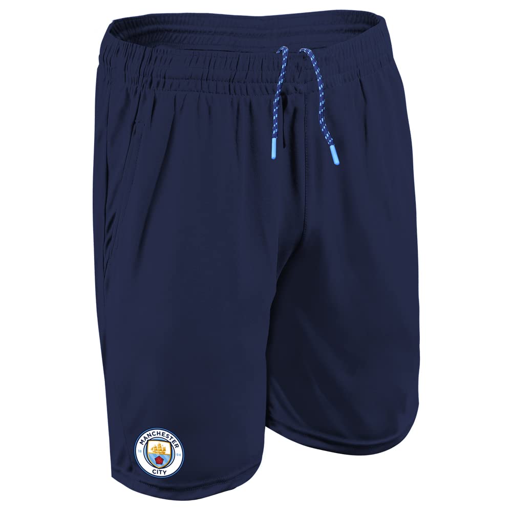 Manchester City F.C. Adult Logo Mens Shorts Navy