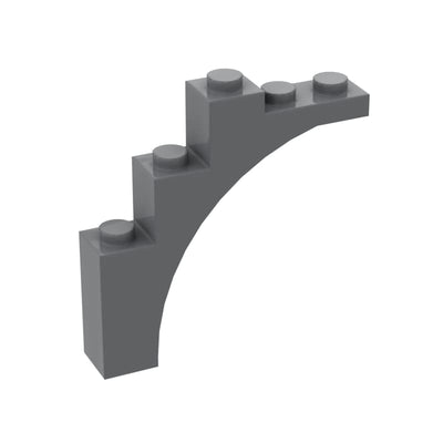 Classic Building Arch 1x5x4 - Continuous Bow 50 Piece Dark Grey Arch Pieces Bulk Compatible with Lego Parts and Pieces 14395 Compatible with Lego and All Major Brick Brands(Colour: Dark Grey)