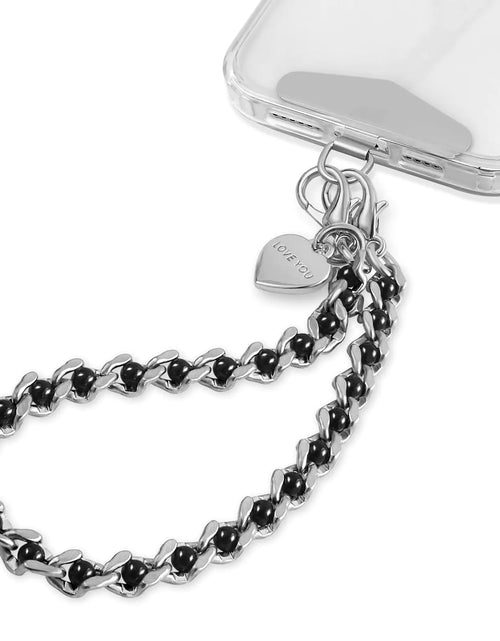 Cargar imagen en el visor de la galería, MOUTAKEY Phone Charm Strap Metal Phone Chain Phone Lanyard Detachable Phone Wrist Strap Heart Phone Wristlet Chain Fits iPhone 16 With Metal Phone Tether Tab For Women Shopping Traveling Party Walkin

