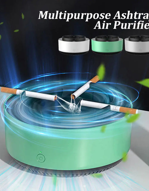 Cargar imagen en el visor de la galería, Cenicero con purificación de aire y eliminación de humo, purificación aniónica, práctico purificador automático, cenicero portátil para coche
