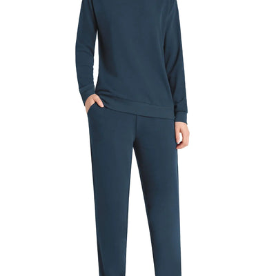 Weintee Womens Petite Sweatsuits 2 Piece Set Sweatpants and Sweatshirt Jogging Suits L Navy