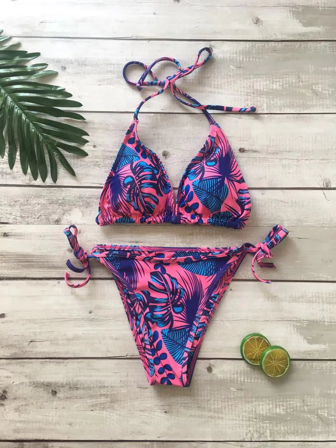 2019 New Women's Triangle Print Bikini Swimwear