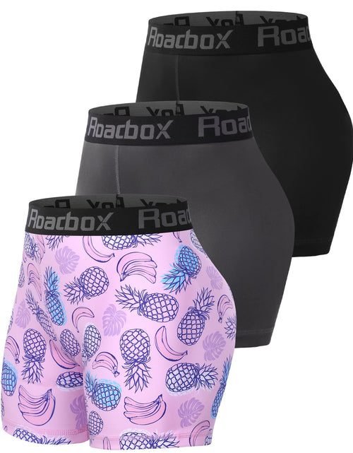 Load image into Gallery viewer, Roadbox 4" Womens Volleyball Spandex Shorts 3 Pack Womens Lightweight Compression Shorts Athletic Shorts for Biker Workout Running Yoga
