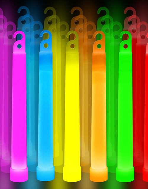 Load image into Gallery viewer, PCA 24 PCS Premium Neon Glow Sticks with PE String Ultra Bright Multicolor 6 Inch Emergency Light Sticks For Blackout Or Storm Ready UseWaterproof Non-toxic Duration Lighting
