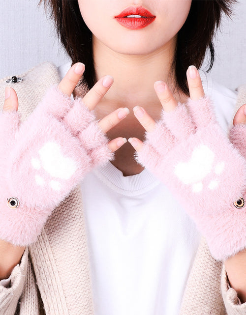 Charger l'image dans la visionneuse de galerie, Gants d'hiver tricotés patte de chat
