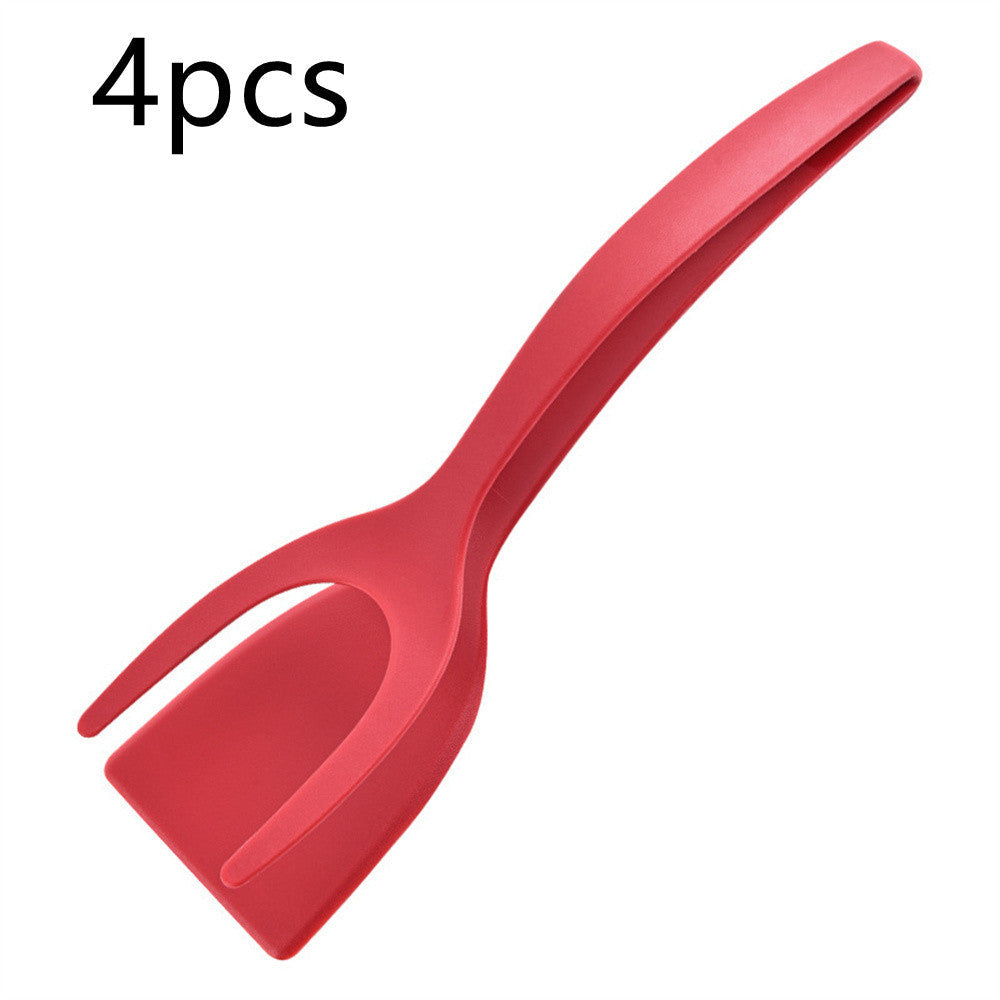 Pinzas 2 en 1 para sujetar y voltear huevos, pinzas para espátula, pinzas para panqueques, huevo frito, tostadas francesas, tortilla, accesorios de cocina invertidos