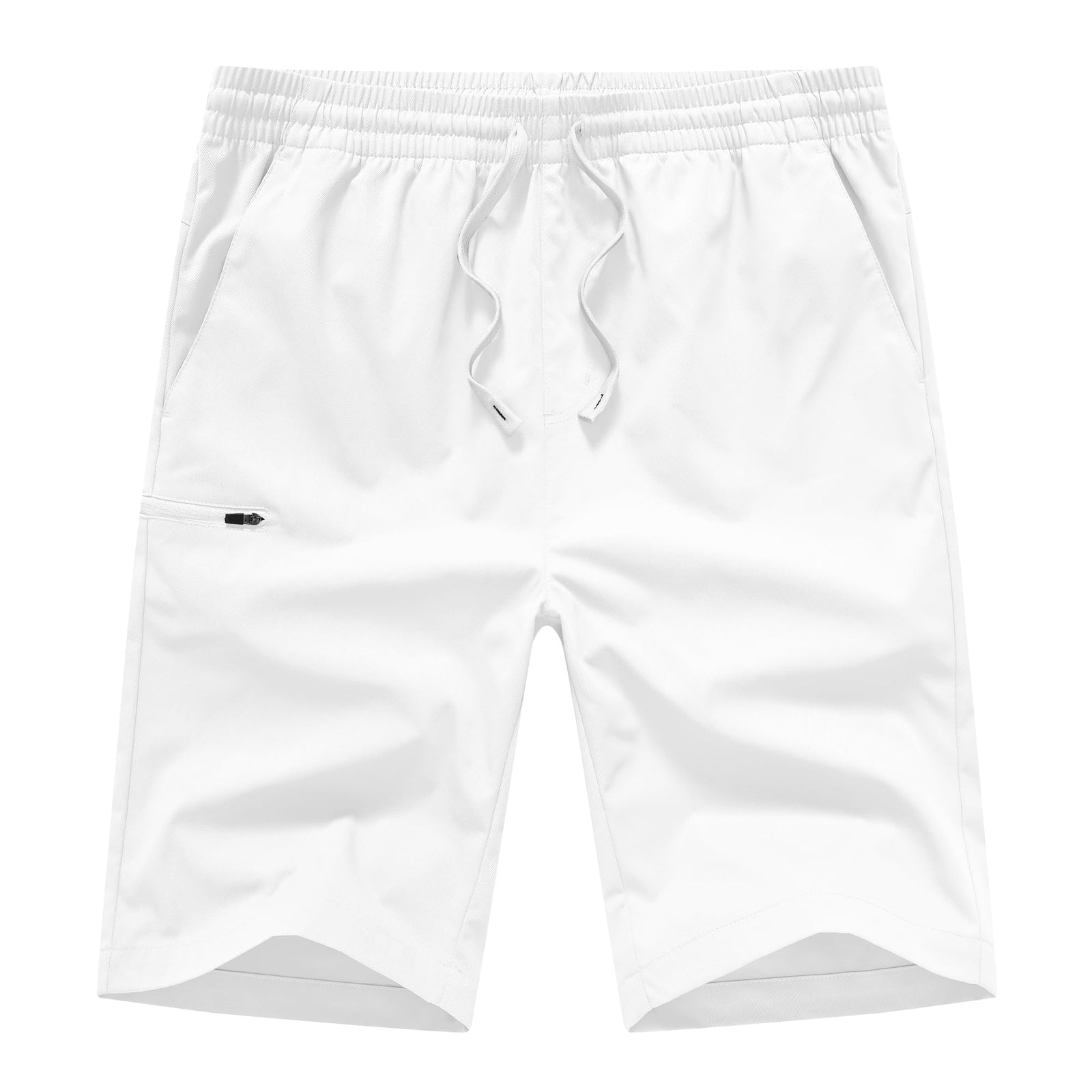 INNERBUT Mens Casual Shorts Drawstring Elastic Waist Summer Short Shorts Loose Fit White