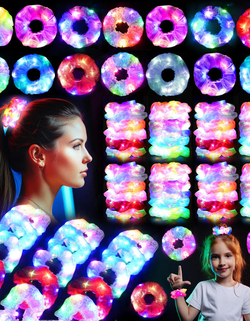 Charger l'image dans la visionneuse de galerie, SHQDD 18 chouchous LED lumineux pour filles, accessoires de rave pour femmes, brillent dans le noir, fournitures de fête lumineuses, décorations de Noël pour fête néon lumineuse, Nouvel An, carnaval
