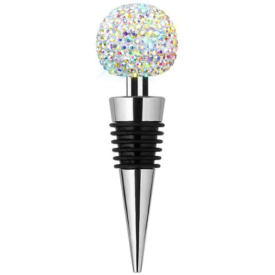 Soleebee Bling Decorative Wine StoppersWine Bottle Stopper with Crystal Rhinestone Beverage Bottle Stoppers for Gifts Bar Holiday Party Wedding (Pink)