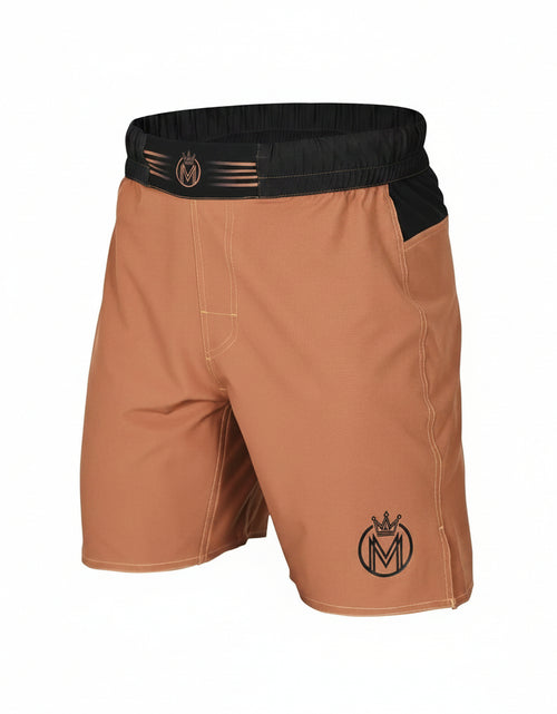 Cargar imagen en el visor de la galería, MoneyFyte MMA Shorts &amp; BJJ Shorts Men UFC Grappling Fight Shorts for Boxing Kickboxing Muay Thai 7" Cross Training Workout Brown
