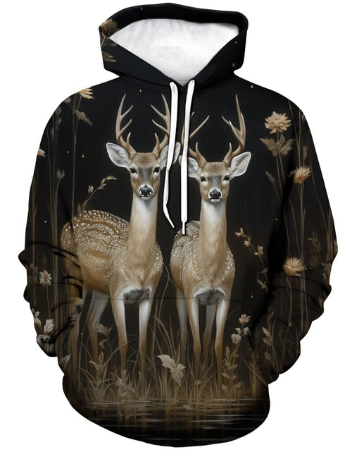 Load image into Gallery viewer, Srcnhim Novelty Deer Pattern Hoodie 3D Printed Sweatshirt Pullover for Men WomenMulticolor32XL
