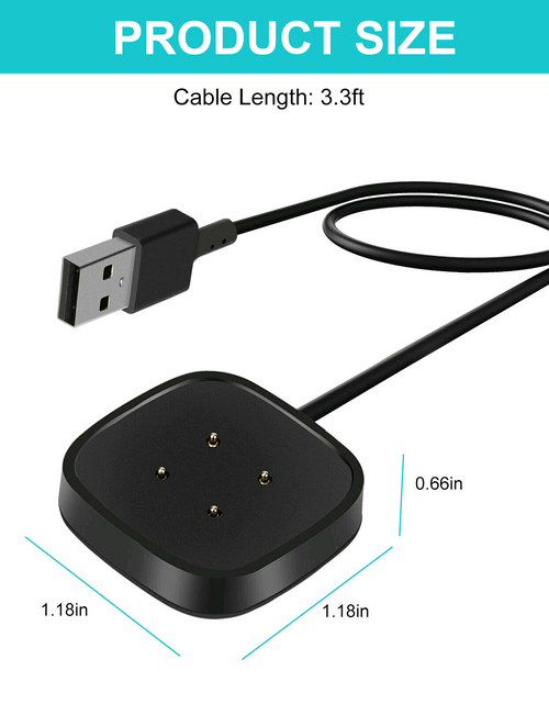 Load image into Gallery viewer, Wireless Charger For Fitbit Sense Versa 3 4 Watch USB Fast Charging Dock Cable
