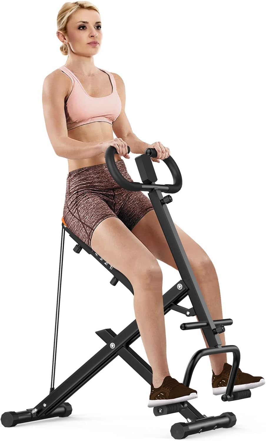 Dskeuzeew Máquina de sentadillas Equipo de ejercicio para el hogar 150 kg Máquina de remo para sentadillas con resistencia ajustable Máquina de entrenamiento en casa Entrenador de piernas y glúteos para cuerpo completo