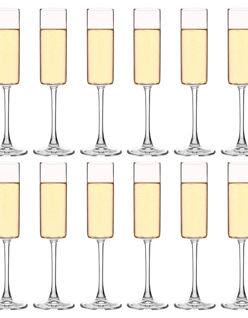 Load image into Gallery viewer, YANGNAY Cylinder Champagne Flutes Champagne Flute Glass Set of 12 Clear Champagne glasses for Party Home Restaurant Use 6 oz Capacity
