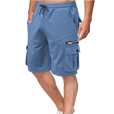 generic When Is Mens Cargo Shorts 2024 Mens Shorts Elastic Waist Teen Boy Cotton Twill Shorts Workout Runnning Shorts below Knee Relaxed Fit pantalones cortos para hombres Medium A#28 Blue