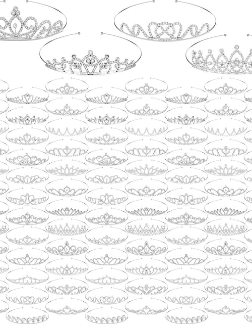 Load image into Gallery viewer, Jexine 96 PCS Tiara Bulk for Girl Princess Tiaras Crowns Rhinestone Crown Party Accessories Crystal Tiaras Headband for Girl (Classic Style)
