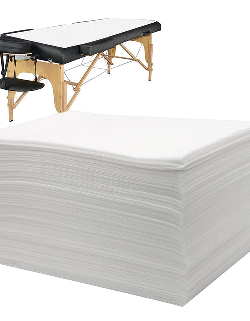 Charger l'image dans la visionneuse de galerie, Bozikey 100PCS Massage Table Sheets Disposable Bed Sheets for Massage Table Spa Bed Covers for Esthetician Tattoo Waxing Lash Bed Salon Table Non-Woven Fabric 71" x 31" (White)
