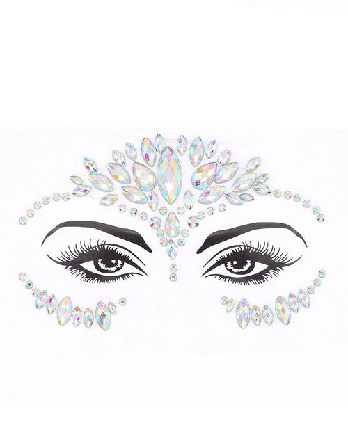 Cargar imagen en el visor de la galería, Wosois Crystal Face Stickers Estrellas Sirena Gemas Pegatina Brillante de Diamantes de Imitación Temporal Accesorios para Fiesta Rave para Mujeres y Niñas (D)
