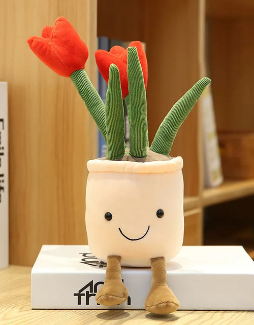Load image into Gallery viewer, Smiling Tulip Plush Plant Decor
