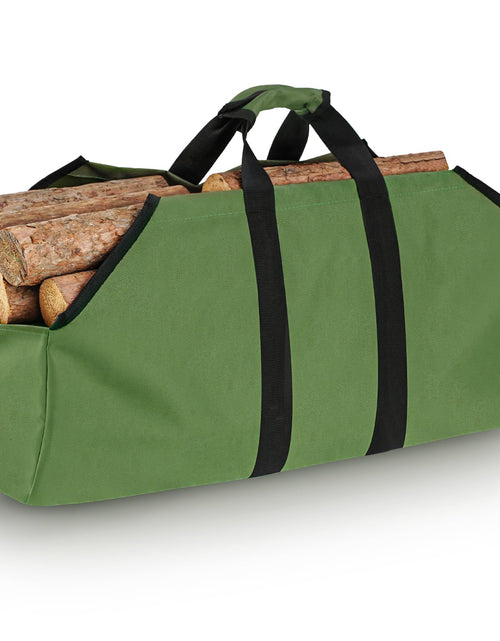 Charger l'image dans la visionneuse de galerie, FEED GARDEN Sac de Transport pour Bûches avec Poignées, Sac de Rangement en Toile Oxford pour Bois de Chauffage, Accessoire pour Cheminée Intérieure, Poêle à Bois et Camping en Plein Air, Vert
