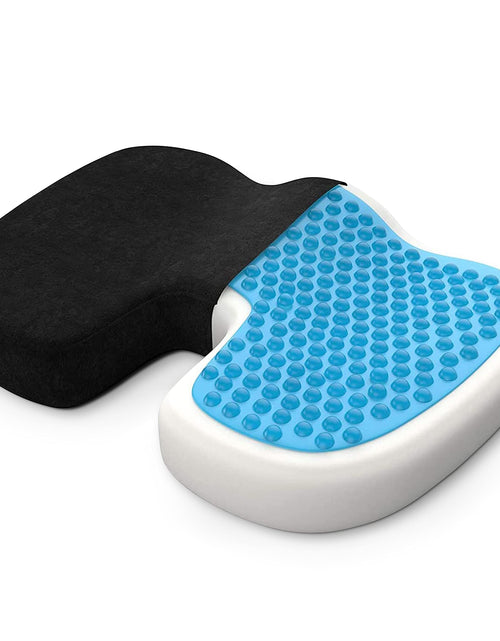 Load image into Gallery viewer, Seat Cushion - Standard 17.7 x 13.8 Inch Memory Foam Gel Office Chair Cushion Desk Chair Cushion for Back Tailbone Butt and Coccyx Pain Relief - Support Pillow for Office Car Home &amp; Wheelchair
