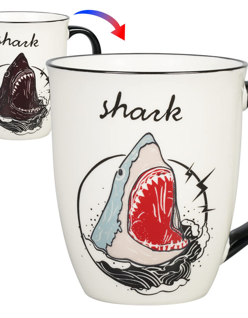 Load image into Gallery viewer, Shark Heat Changing Coffee Mug Cool Color Changing Mug Ceramic Coffee Mug Christmas Gifts for Men Women Black and White
