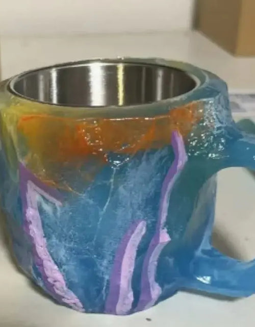 Charger l'image dans la visionneuse de galerie, Tasses à café en résine 400 ml avec poignées en forme de cristal minéral, élégantes tasses imitation cristal minéral pour la maison, le bureau, cadeau de Noël, gadgets de cuisine
