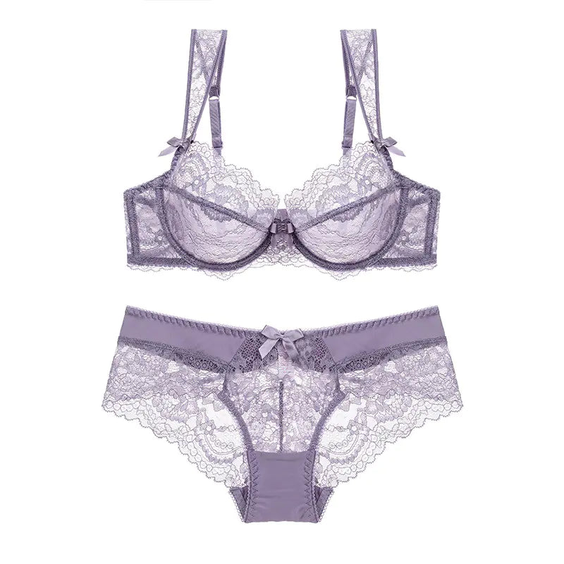 Ensemble de Lingerie Femme Sexy Transparent Bordure Dentelle