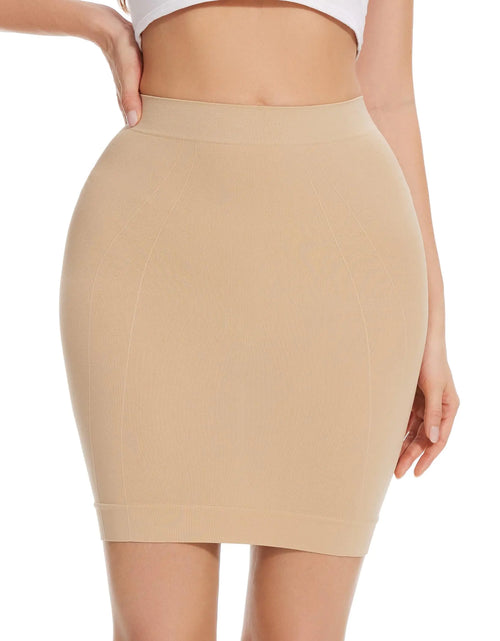 Load image into Gallery viewer, AliyaFeng Shapewear Dress Half Slip for Women Body Shaper Tummy Control Half Slip Seamless Shaping Half Skirt for Under Dress
