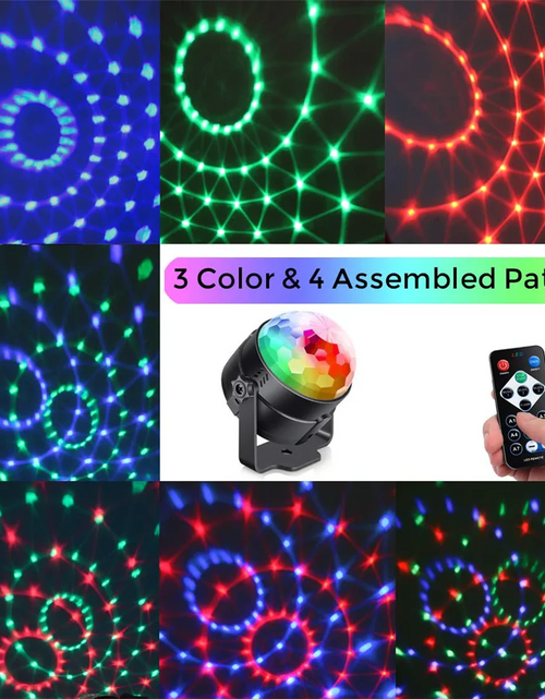 Cargar imagen en el visor de la galería, Luces de discoteca, estroboscópicas, LED, bola de DJ, bombilla activada por sonido, lámpara de decoración para baile
