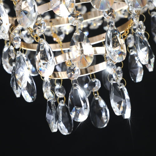 Cargar imagen en el visor de la galería, Golden Crystal Chandelier, Large Modern Luxury Chandelier, Suitable For Living Room, Dining Room, Bedroom, Hallway - No Bulb Unusable Platform - Temu
