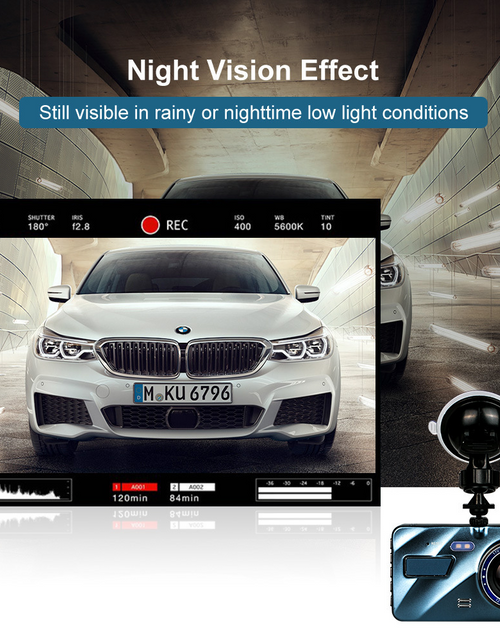 Load image into Gallery viewer, HD 1080P Car Dual Lens Dash Cam 4" DVR Recorder Front &amp; Rear Camera Night Vision
